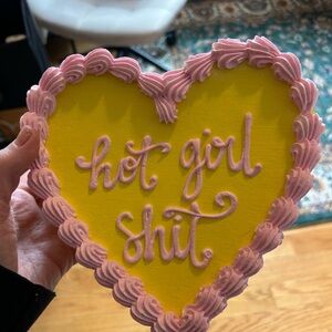 Yellow and Pink Heart-Shaped Storage Box